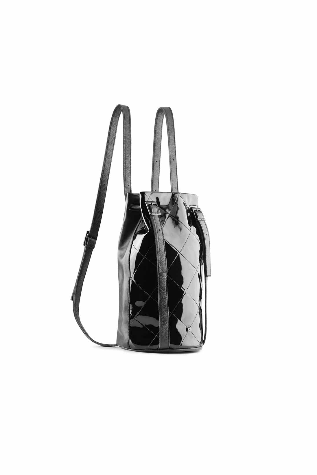drawstring-backpack-Patent-black-leather-44.jpg Drawstring Backpack Black - Image 1